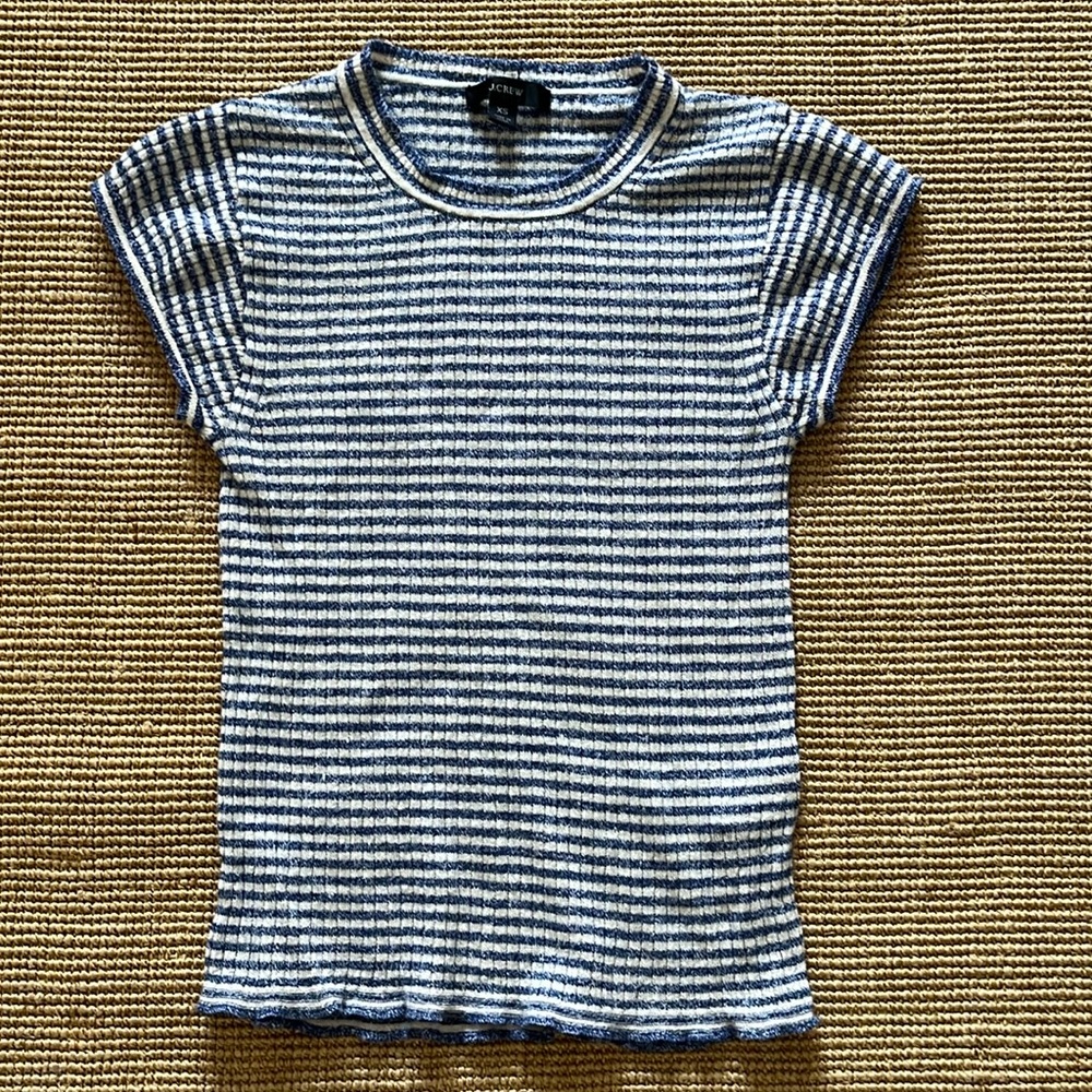 J.Crew Cap-Sleeve Stripe Sweater